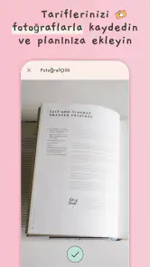 Haftalık menü, Yemek planlama screenshot