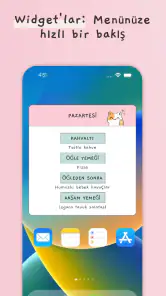 Haftalık menü, Yemek planlama screenshot