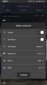 Hava tahmini uygulaması screenshot