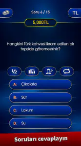 Milyoner 2026 Soru Cevap Oyunu screenshot