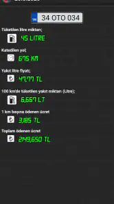 Oto Yakıt Hesaplama screenshot