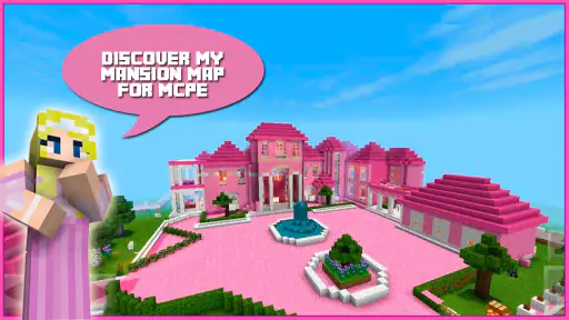 Pink princess house Map MCPE 1