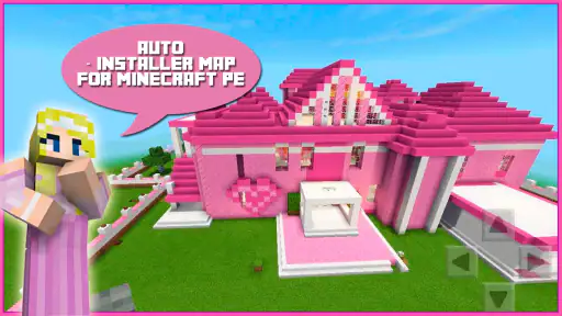 Pink princess house Map MCPE 2