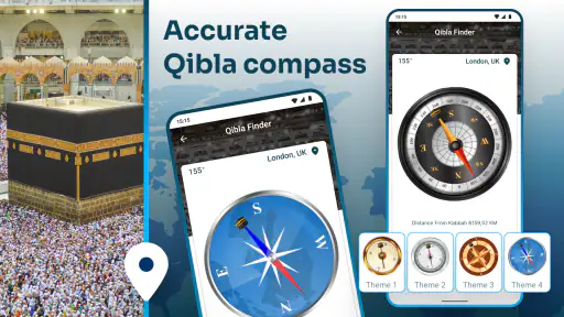 Qibla Compass with Salah Time 1