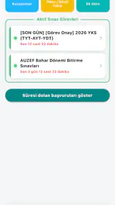 Sınav Görevi Takip-Kazanımlar screenshot