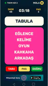 Tabula -Tabu Kelime Oyunu 2025 screenshot